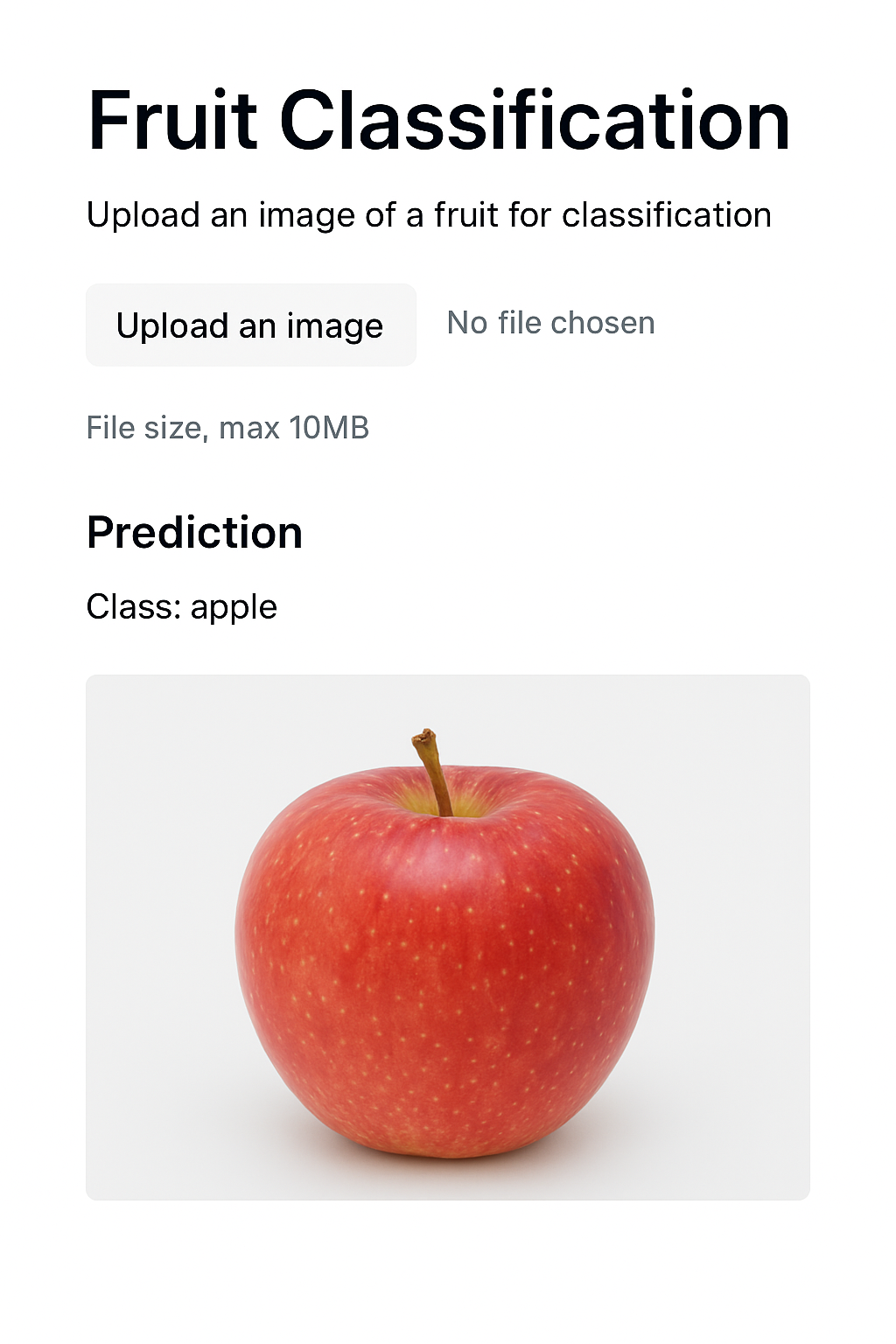 Fruit Classification Result 1